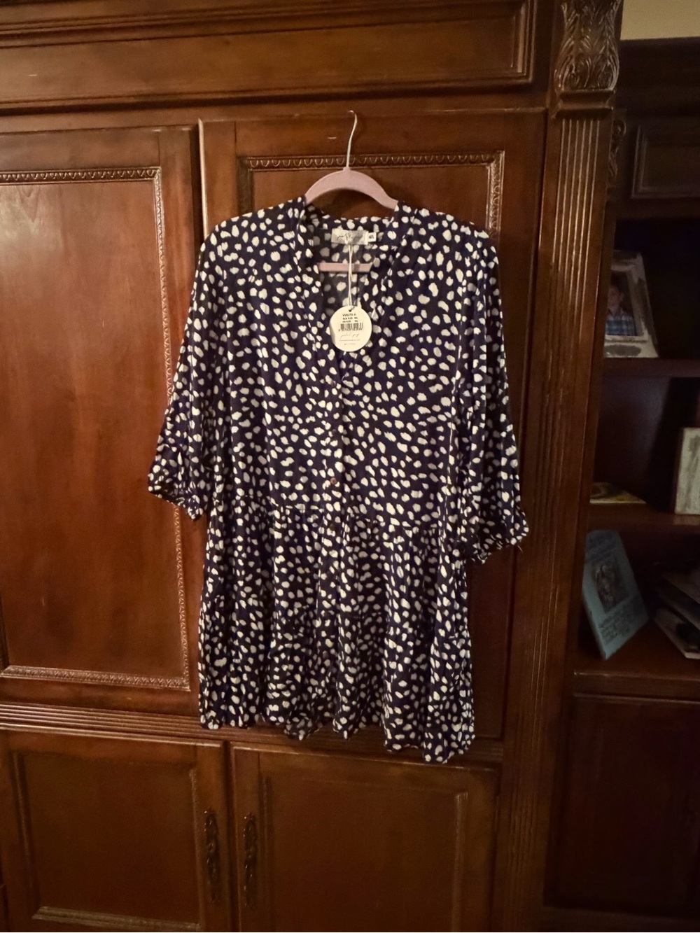 Petal & Pup Navy and White Abstract Dot Tunic